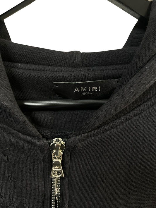 AMIRI - Distressed zip-up sweat-shirt