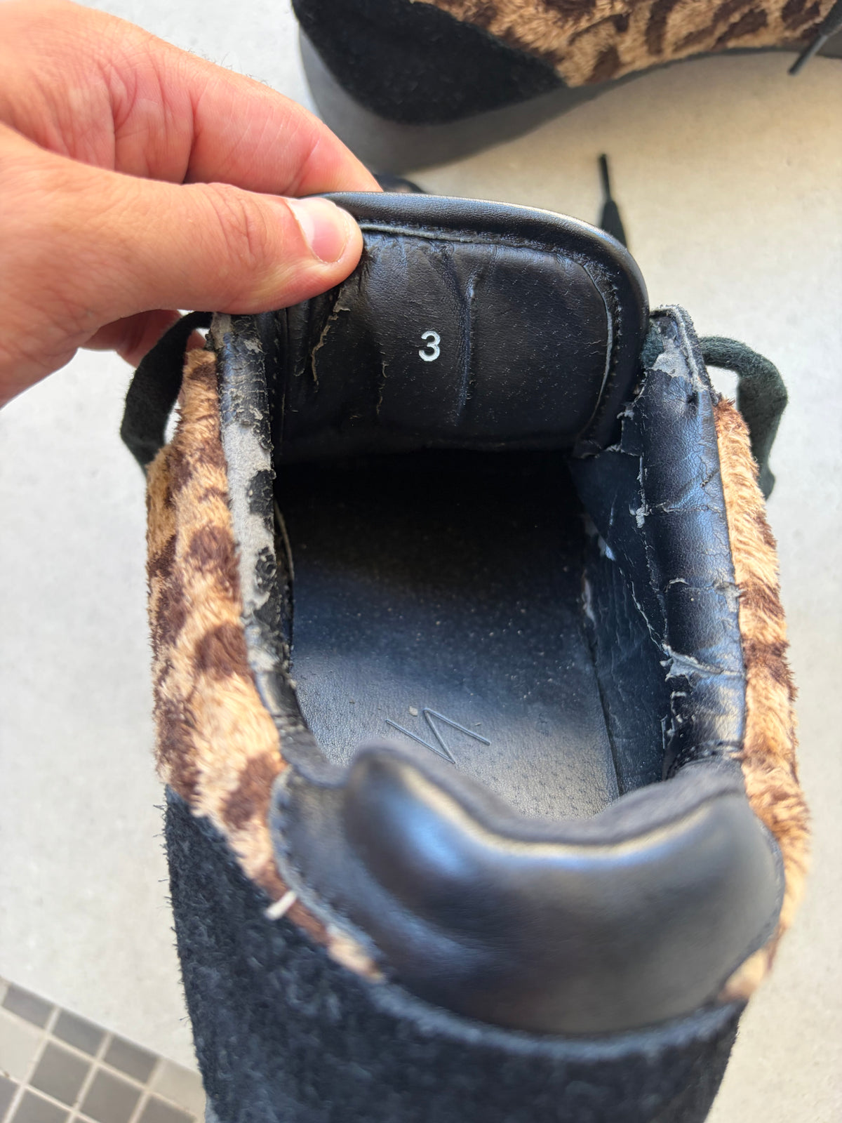 YOHJI YAMAMOTO - Leopard fur sneakers