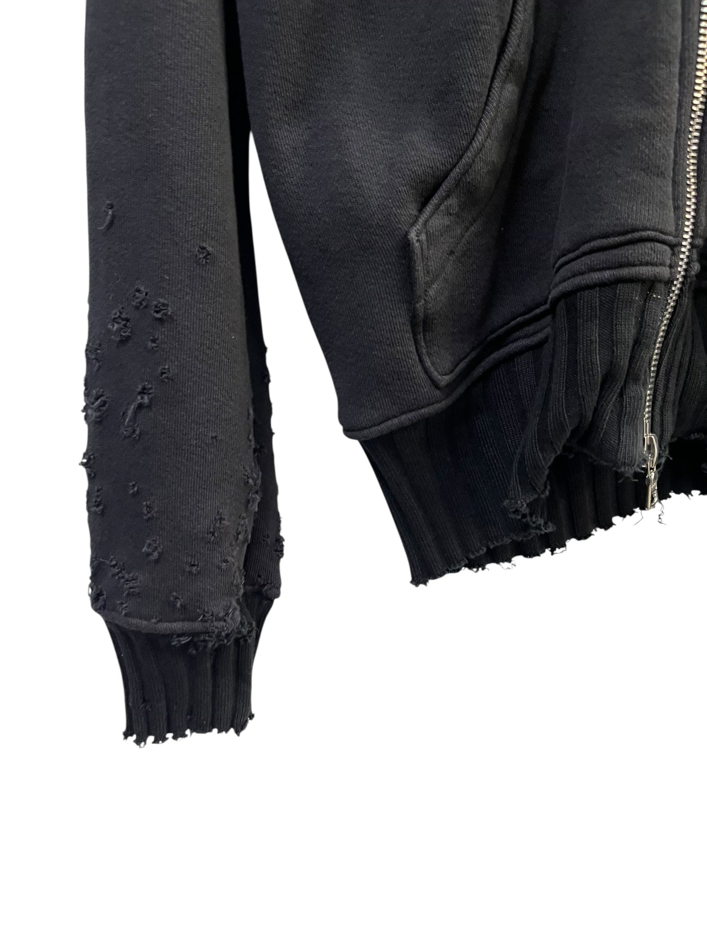 AMIRI - Distressed zip-up sweat-shirt