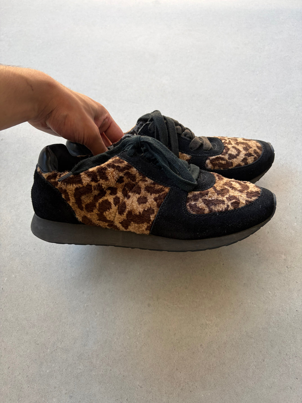 YOHJI YAMAMOTO - Leopard fur sneakers
